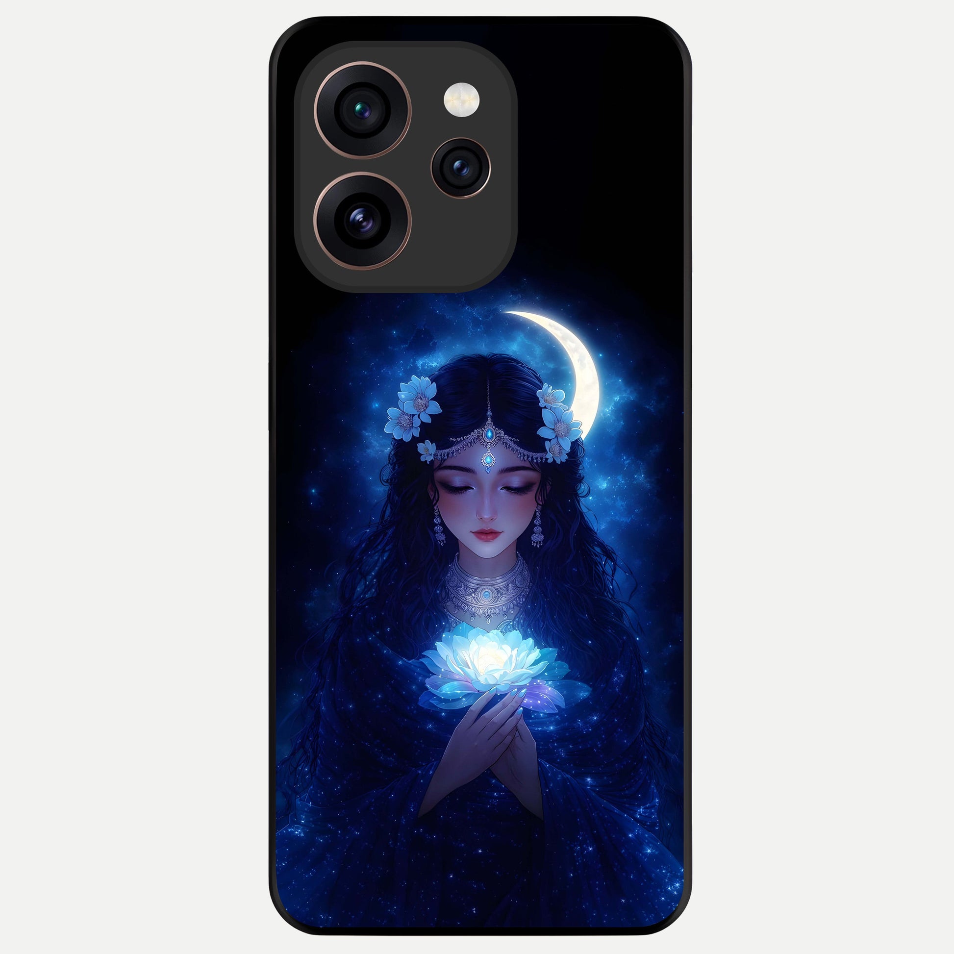  Mystic Moon Queen Glass Case For Oppo Reno 15 Pro back cover – full design glossy printed glass finish