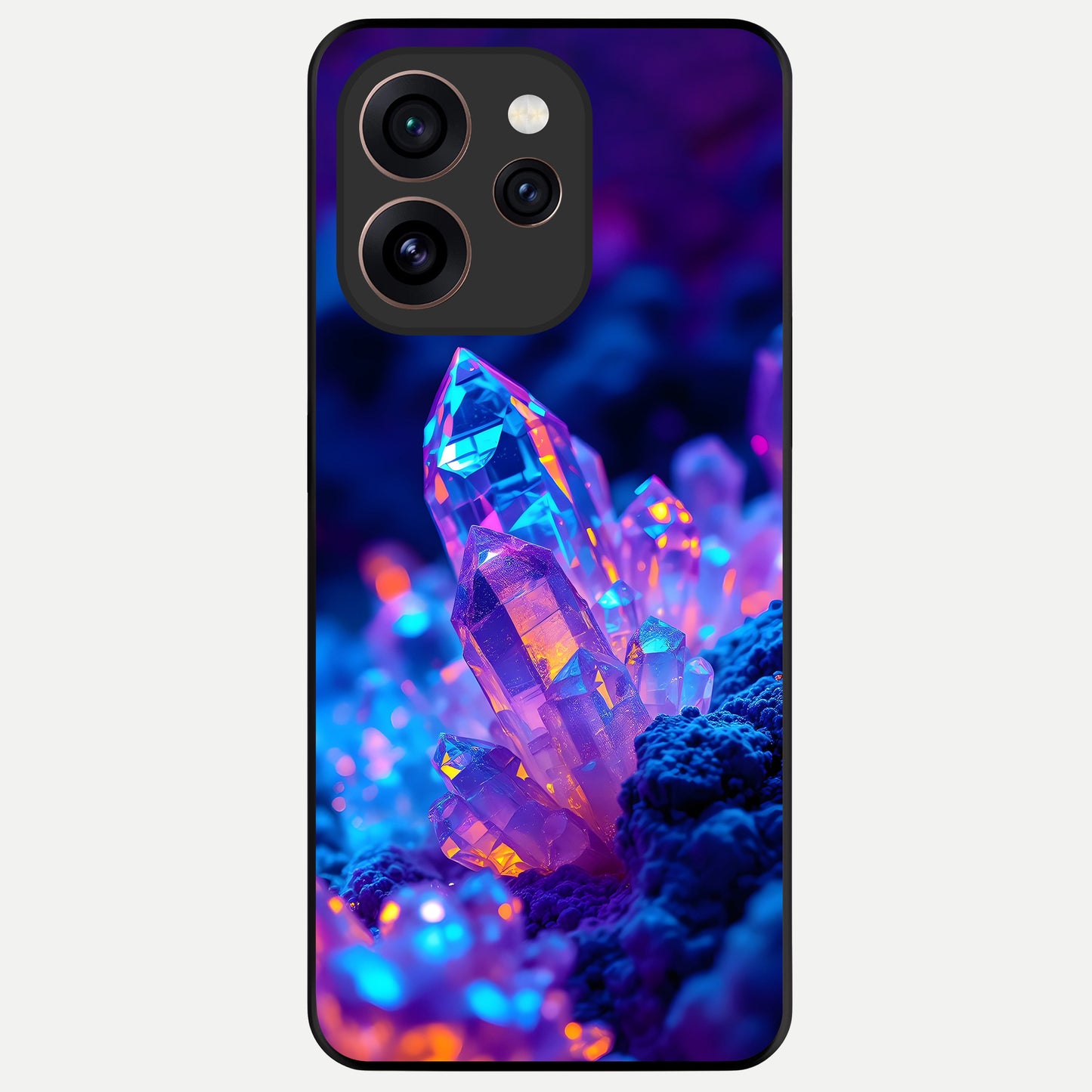  Neon Aura Shards Glass Case For Oppo Reno 15 Pro back cover – full design glossy printed glass finish