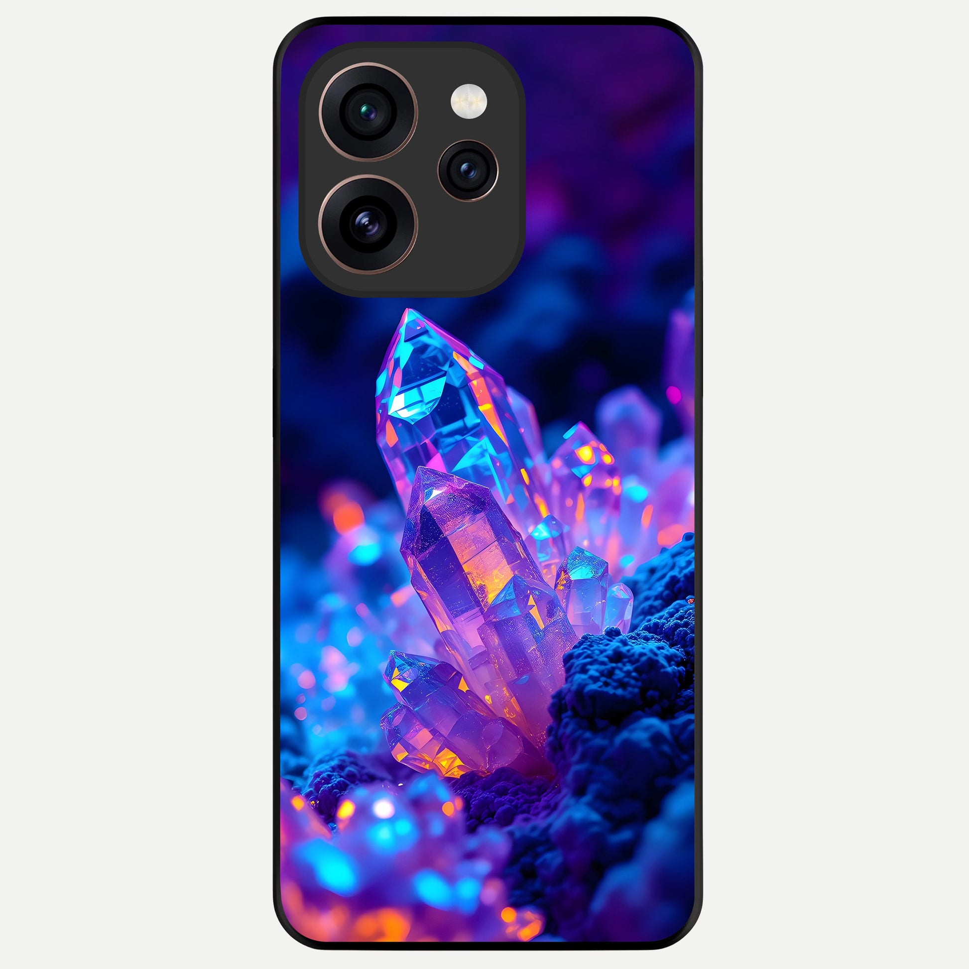  Neon Aura Shards Glass Case For Oppo Reno 15 Pro back cover – full design glossy printed glass finish