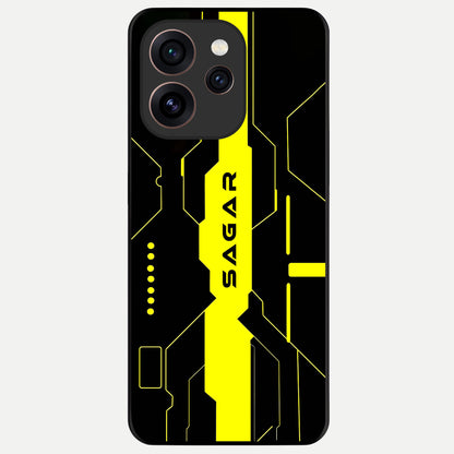  Neon CYBERPUNK Custom Name Glass Case For Oppo Reno 15 Pro back cover – full design glossy printed glass finish