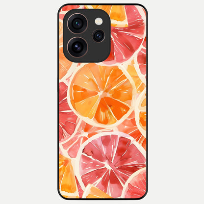  Orange Fruits Pattern Glass Case For Oppo Reno 15 Pro back cover – full design glossy printed glass finish