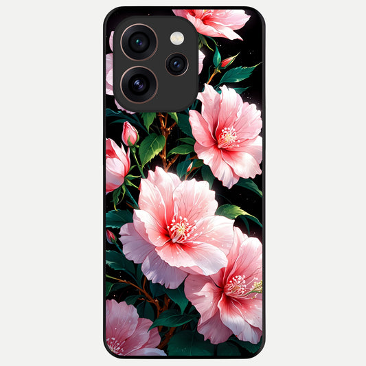  Peach Flower Glass Case For Oppo Reno 15 Pro back cover – full design glossy printed glass finish
