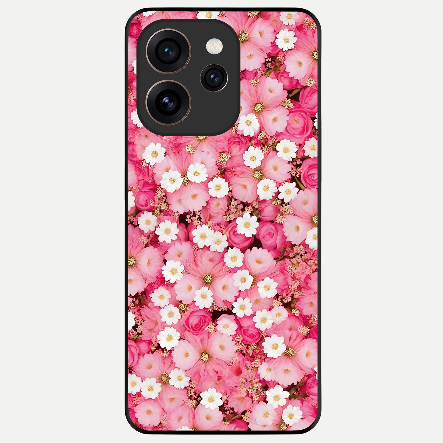  Pink Daisy Bliss Glass Case For Oppo Reno 15 Pro back cover – full design glossy printed glass finish