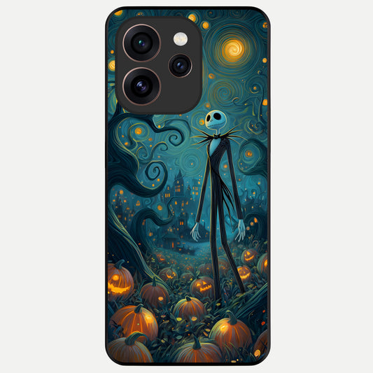  Pumpkin Moon Night Glass Case For Oppo Reno 15 Pro back cover – full design glossy printed glass finish
