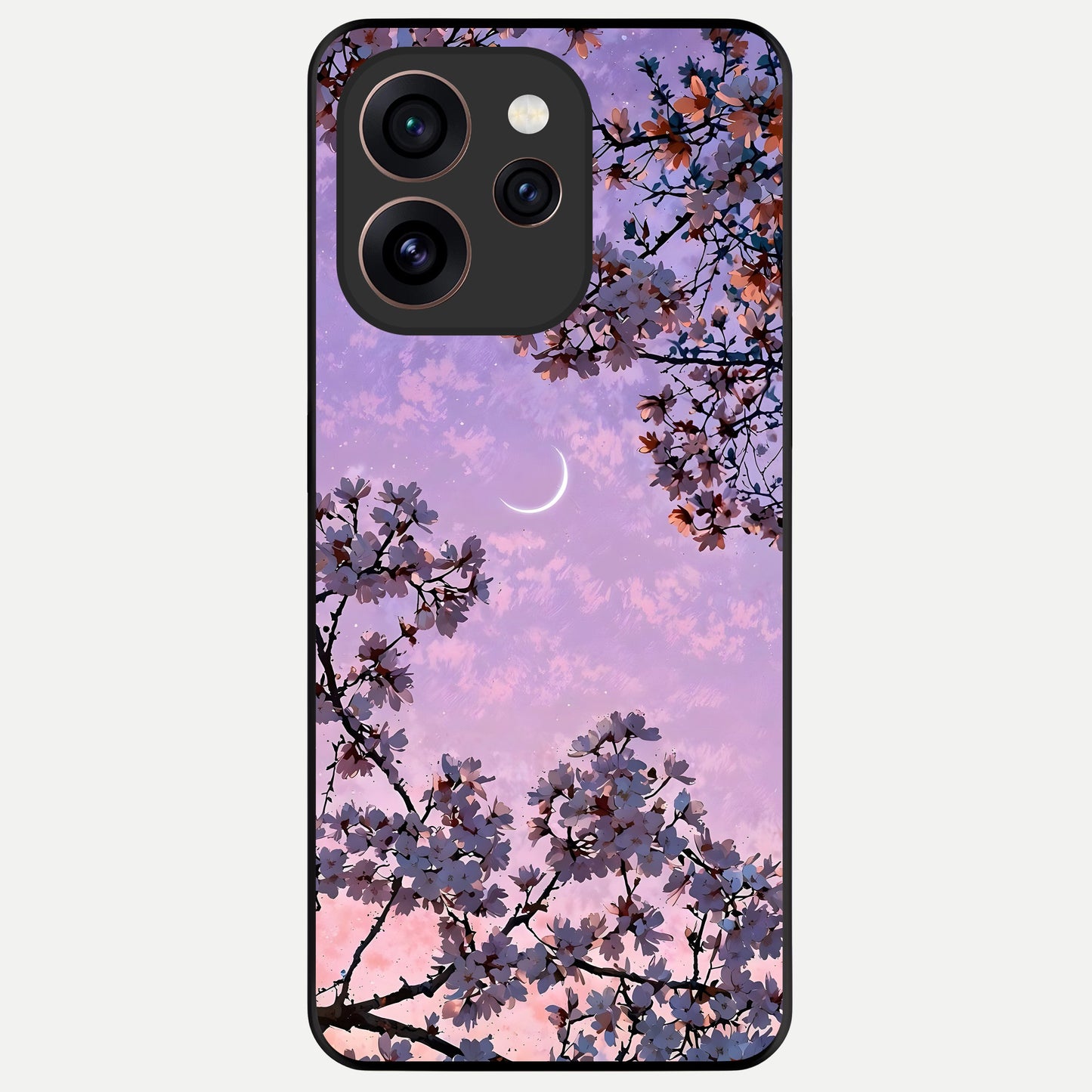  Purple Serenity Moon Glass Case For Oppo Reno 15 Pro back cover – full design glossy printed glass finish