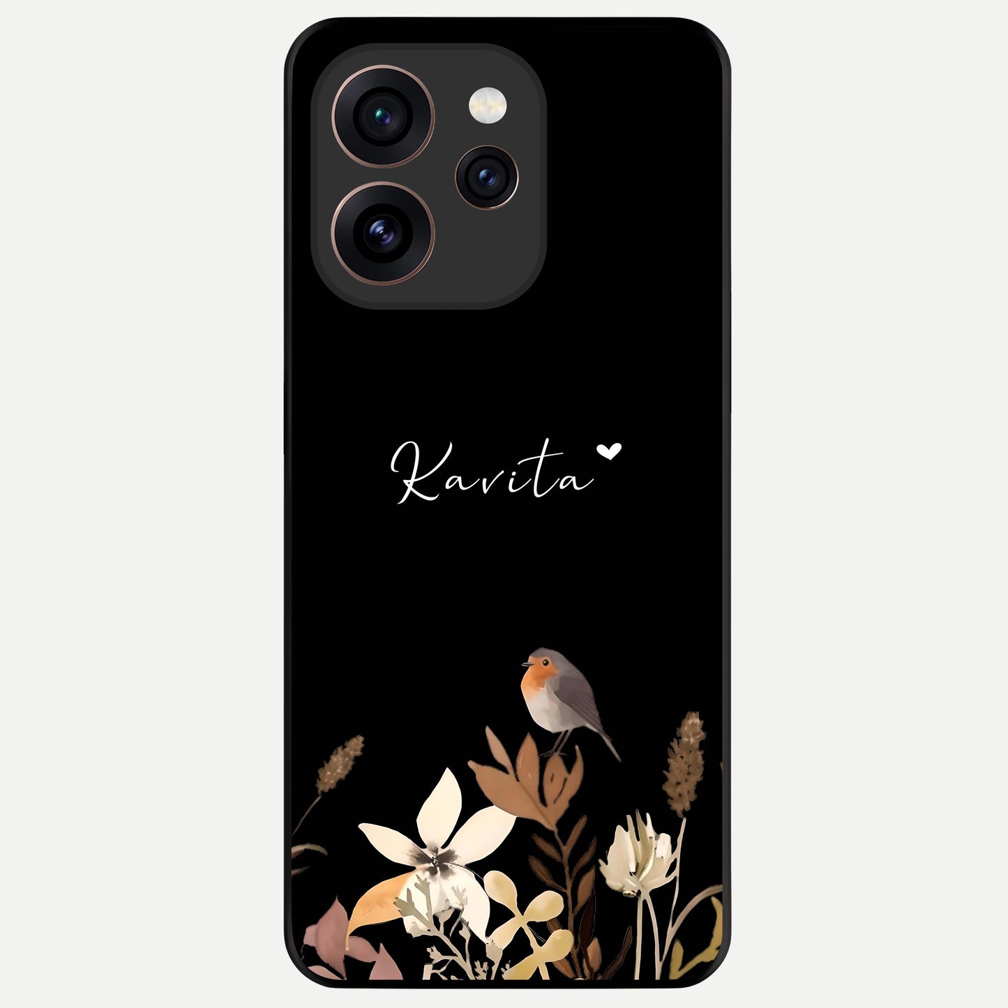  Quiet Garden Tune Custom Name Glass Case For Oppo Reno 15 Pro back cover – full design glossy printed glass finish