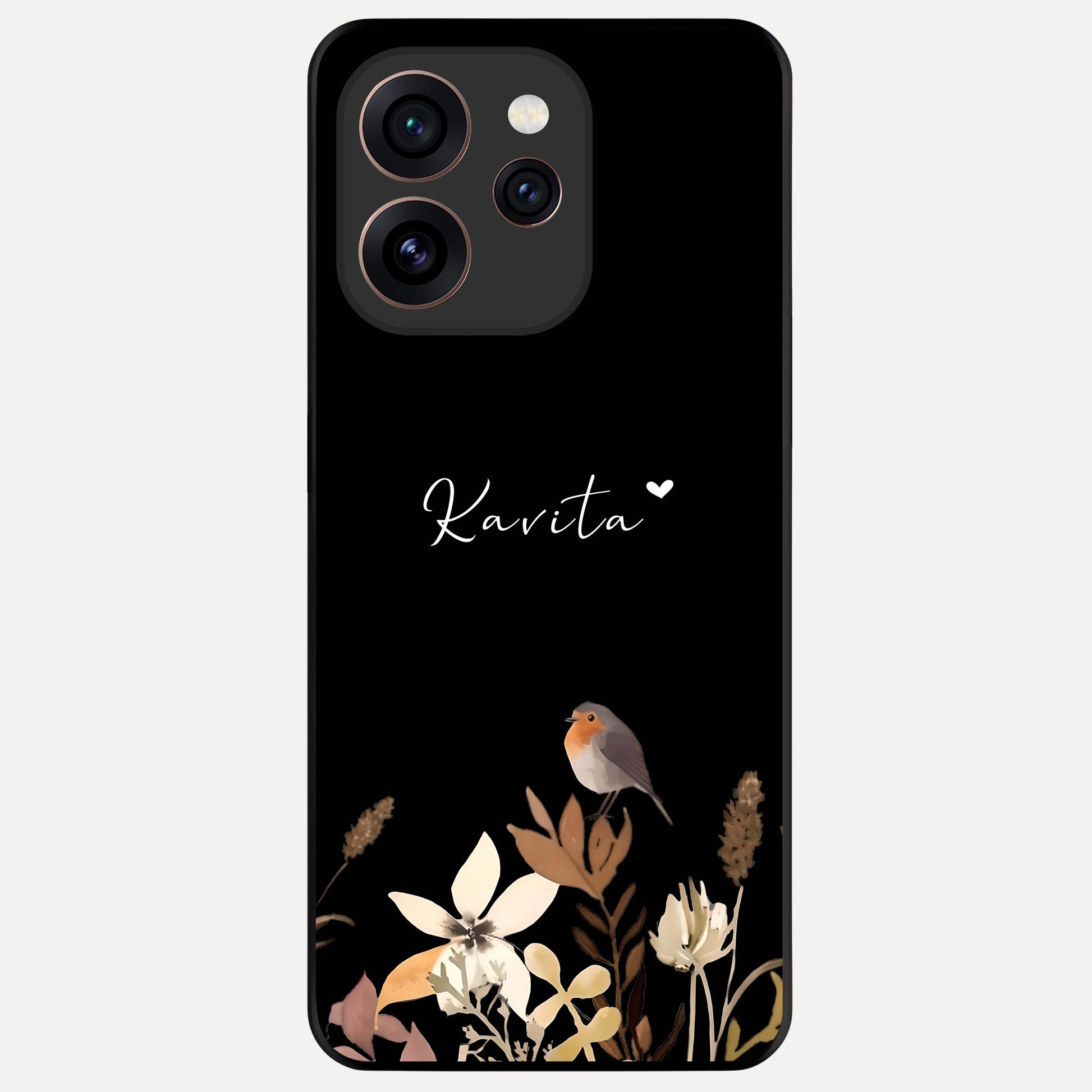  Quiet Garden Tune Custom Name Glass Case For Oppo Reno 15 Pro back cover – full design glossy printed glass finish