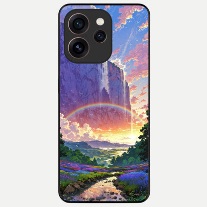  Rainbow Valley Dream Glass Case For Oppo Reno 15 Pro back cover – full design glossy printed glass finish