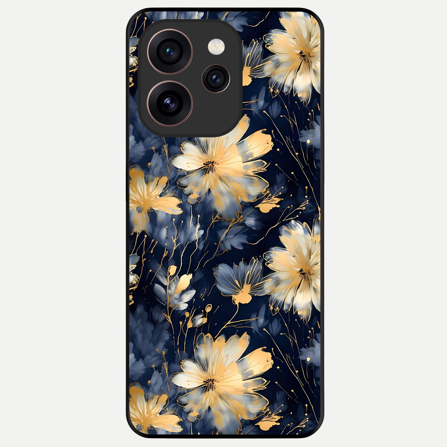 Royal Petal Dream Glass Case For Oppo Reno 15 Pro back cover – full design glossy printed glass finish