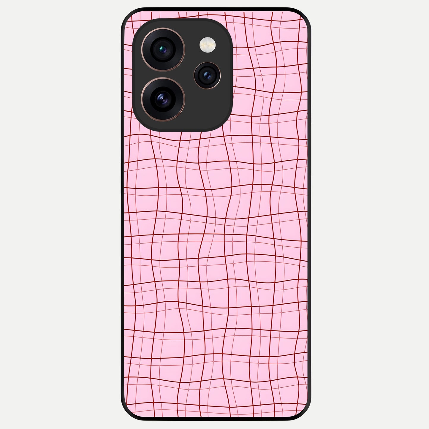  Soft Grid Bliss Glass Case For Oppo Reno 15 Pro back cover – full design glossy printed glass finish