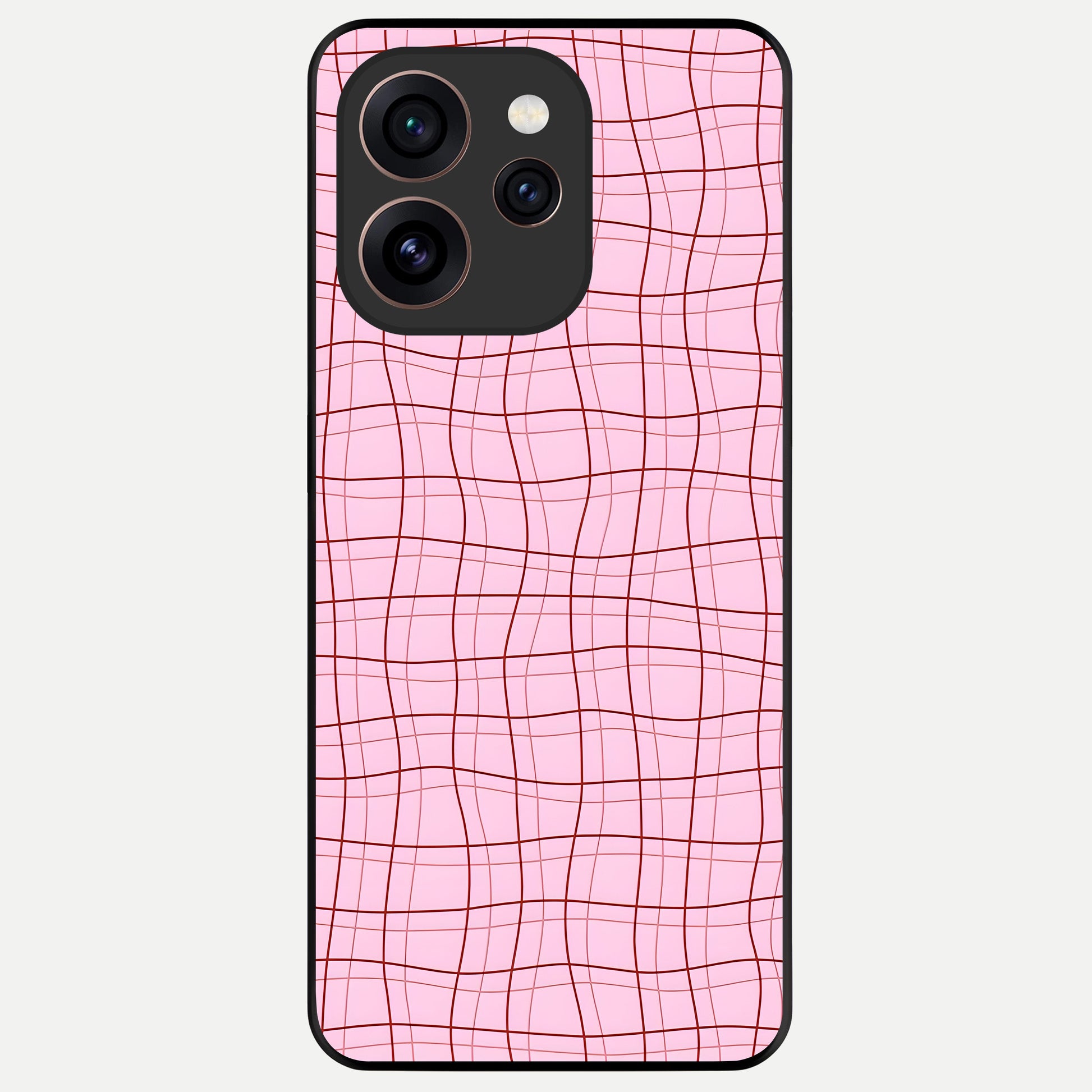  Soft Grid Bliss Glass Case For Oppo Reno 15 Pro back cover – full design glossy printed glass finish