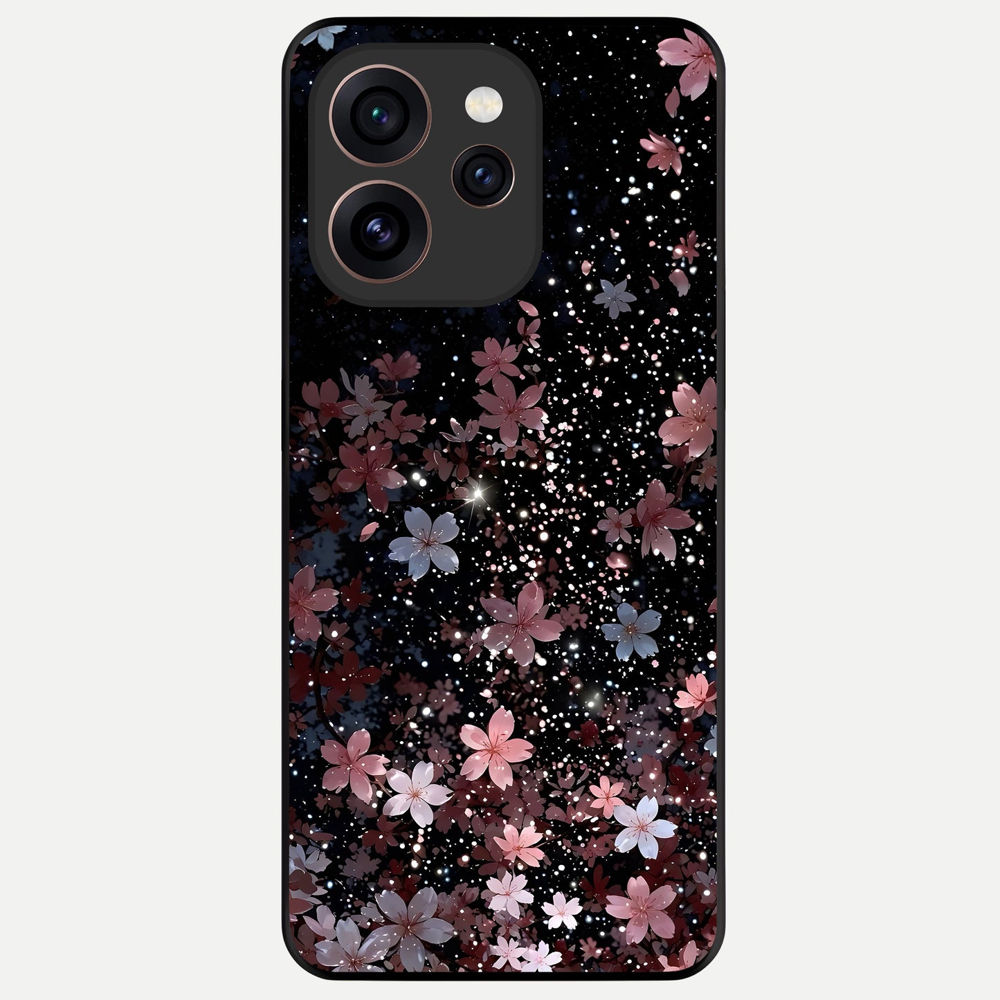  Starlit Flower Dreams Glass Case For Oppo Reno 15 Pro back cover – full design glossy printed glass finish