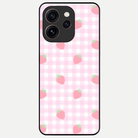  Strawberry Picnic Love Glass Case For Oppo Reno 15 Pro back cover – full design glossy printed glass finish