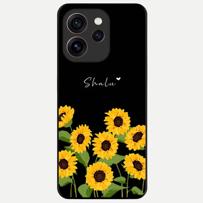  Sunflower Sky Bloom Glass Case For Oppo Reno 15 Pro back cover – full design glossy printed glass finish
