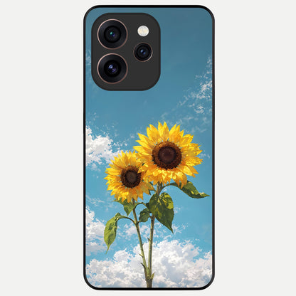  Sunlit Daisy Glow Glass Case For Oppo Reno 15 Pro back cover – full design glossy printed glass finish