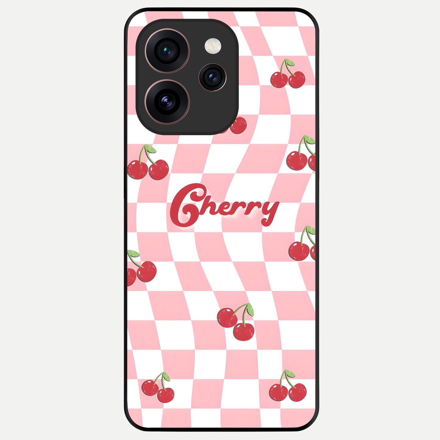  Sweet Cherry Vibes Glass Case For Oppo Reno 15 Pro back cover – full design glossy printed glass finish