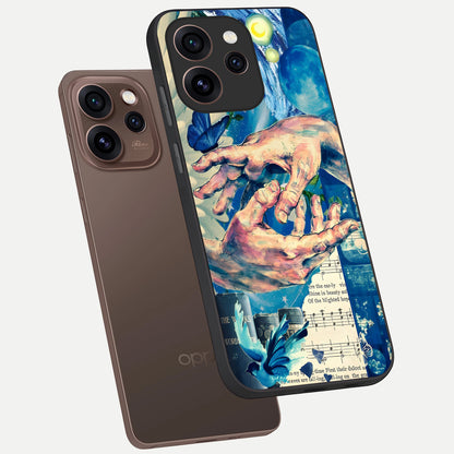  Aesthetic Divider phone case For Oppo Reno 15 Pro showing premium glass back cover with detailed artwork