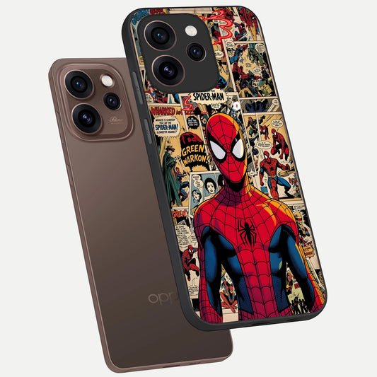  Aesthetic Spider phone case For Oppo Reno 15 Pro showing premium glass back cover with detailed artwork