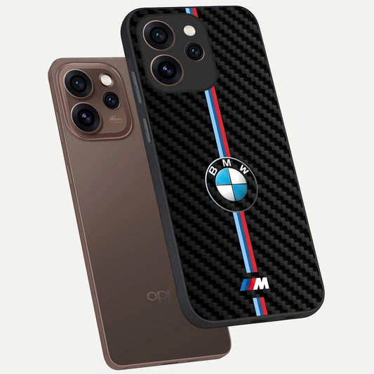  BMW Pattern phone case For Oppo Reno 15 Pro showing premium glass back cover with detailed artwork