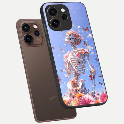  Bloom Beyond Bones phone case For Oppo Reno 15 Pro showing premium glass back cover with detailed artwork