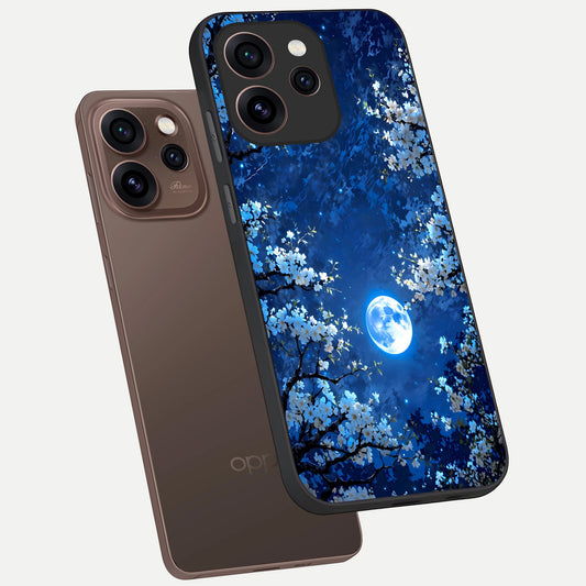  Blossom Moonlight Sky phone case For Oppo Reno 15 Pro showing premium glass back cover with detailed artwork