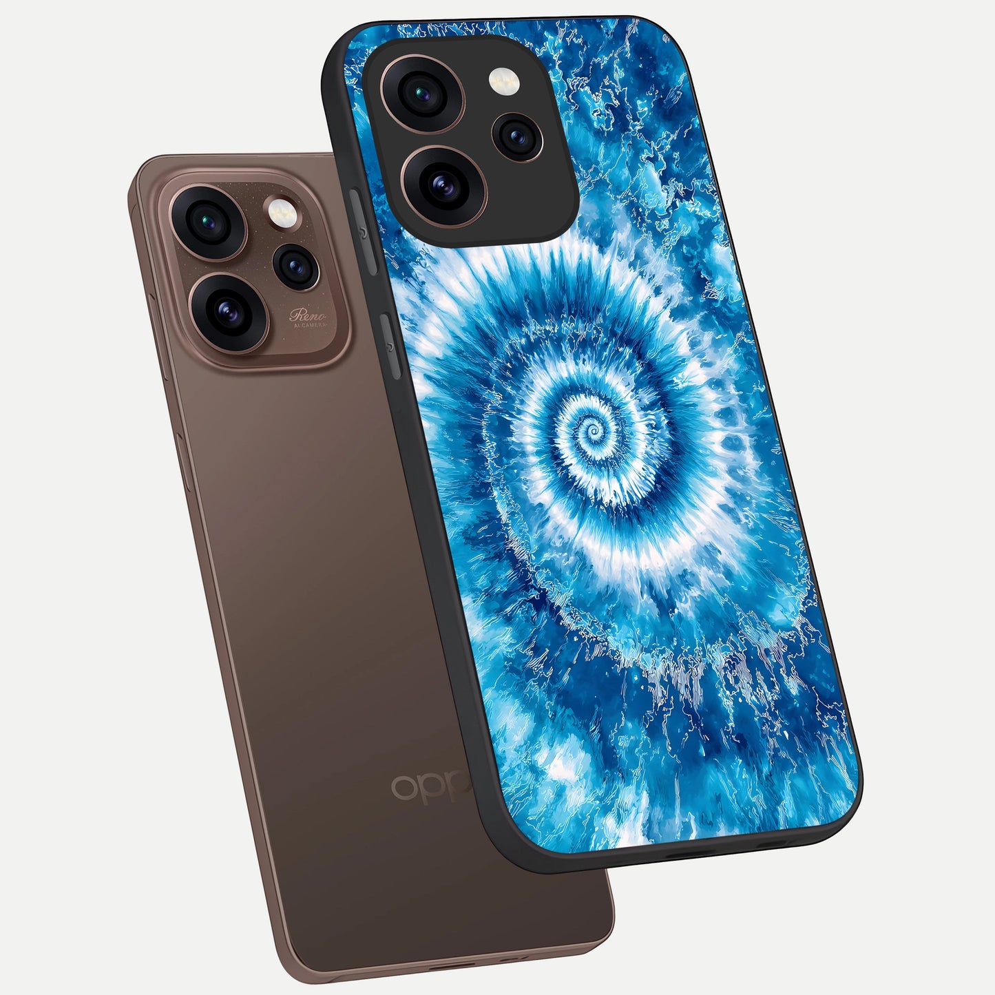  Blue Galaxy Wave phone case For Oppo Reno 15 Pro showing premium glass back cover with detailed artwork