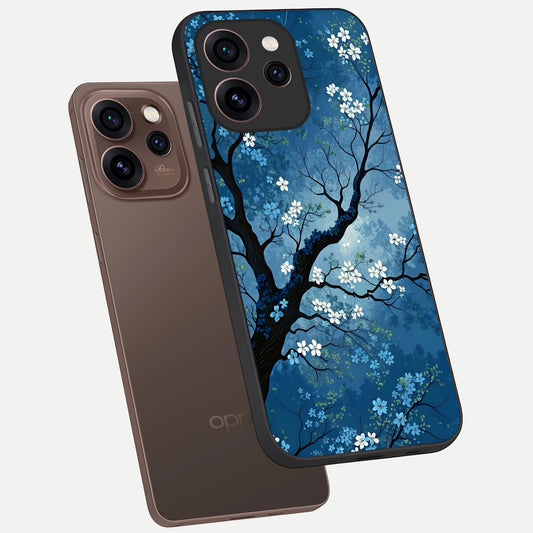  Blue Tree Serenity phone case For Oppo Reno 15 Pro showing premium glass back cover with detailed artwork