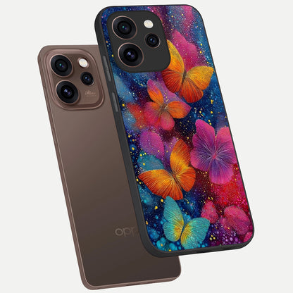  Butterfly Dream Mist phone case For Oppo Reno 15 Pro showing premium glass back cover with detailed artwork