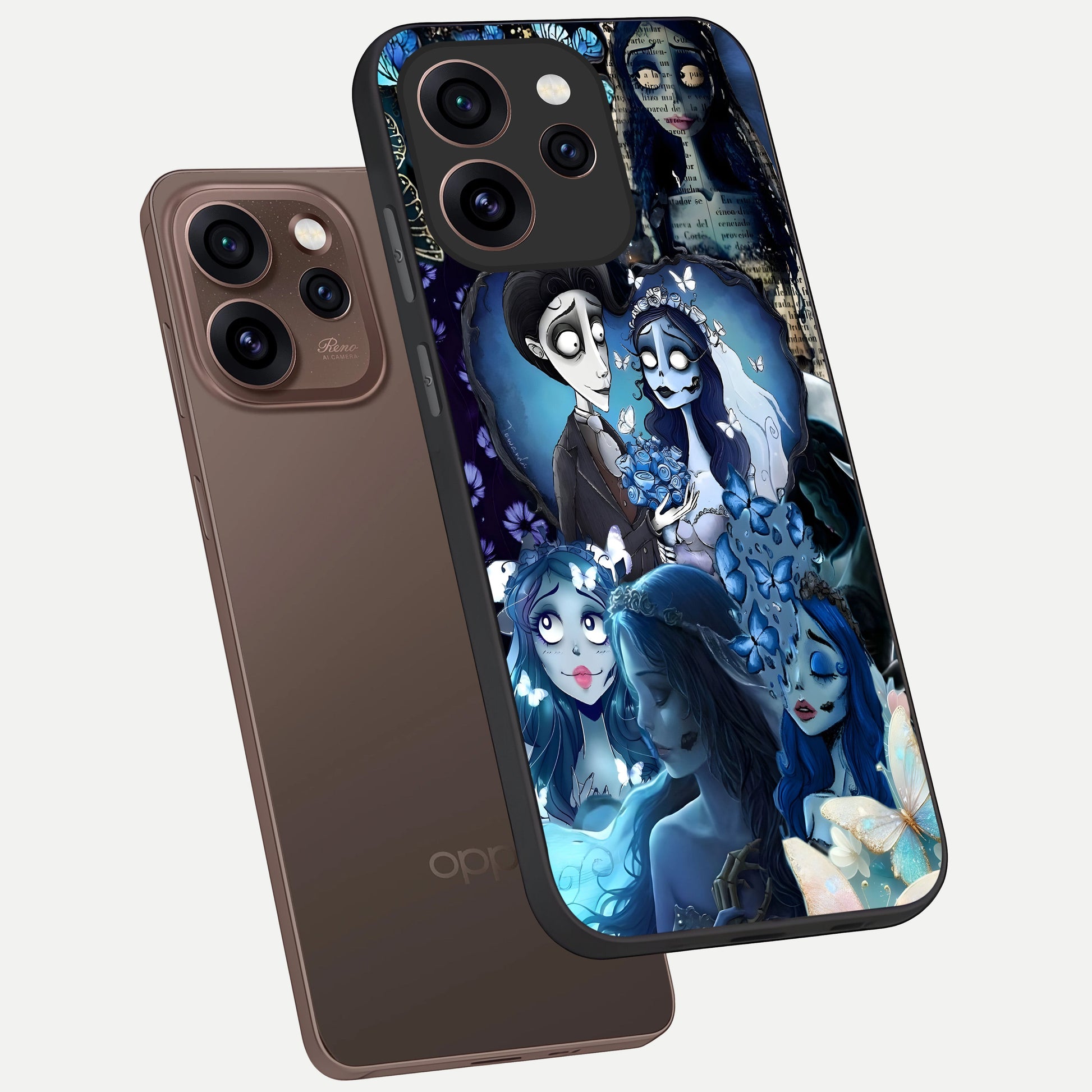  Butterfly Ghost Soul phone case For Oppo Reno 15 Pro showing premium glass back cover with detailed artwork
