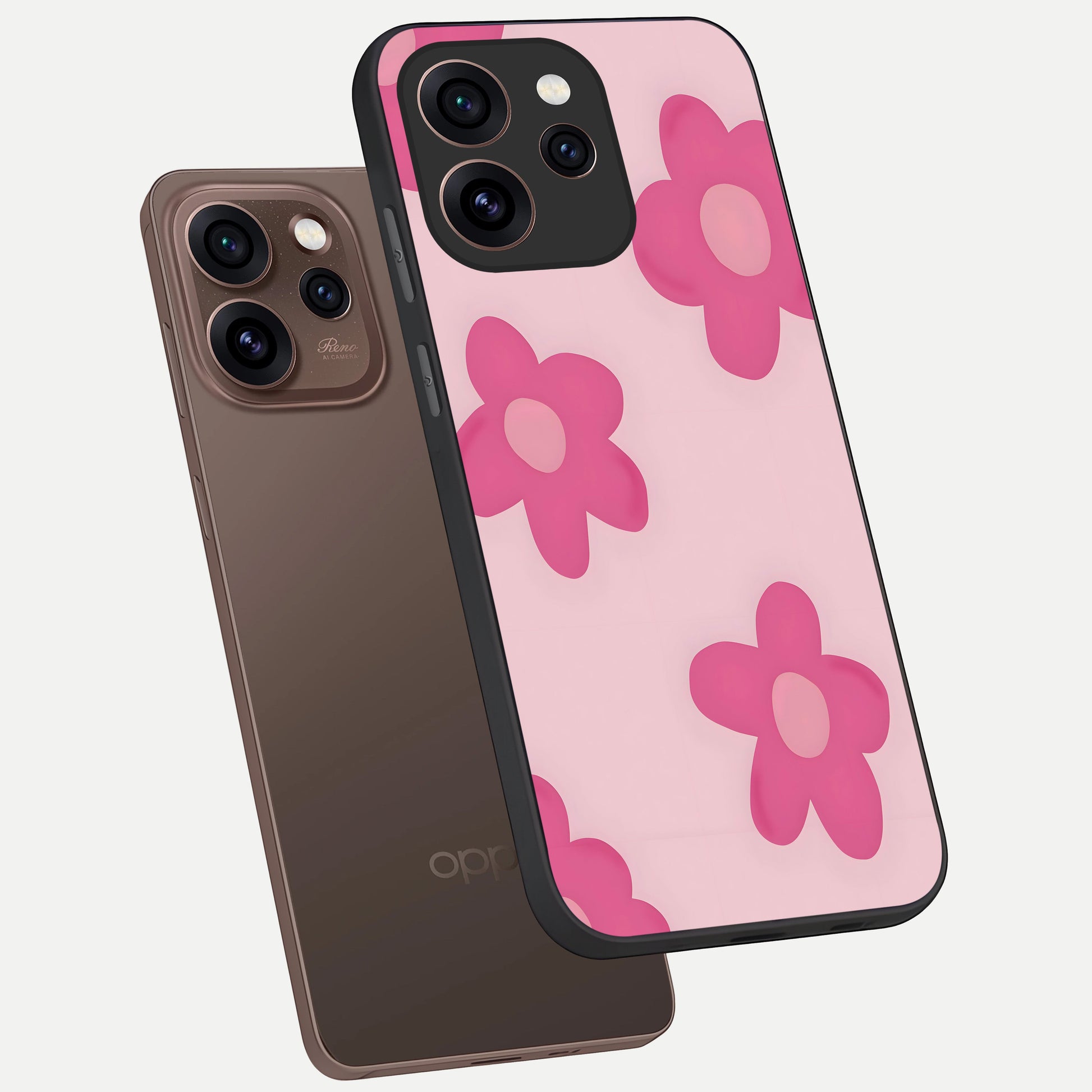  Candy Bloom Dreams phone case For Oppo Reno 15 Pro showing premium glass back cover with detailed artwork