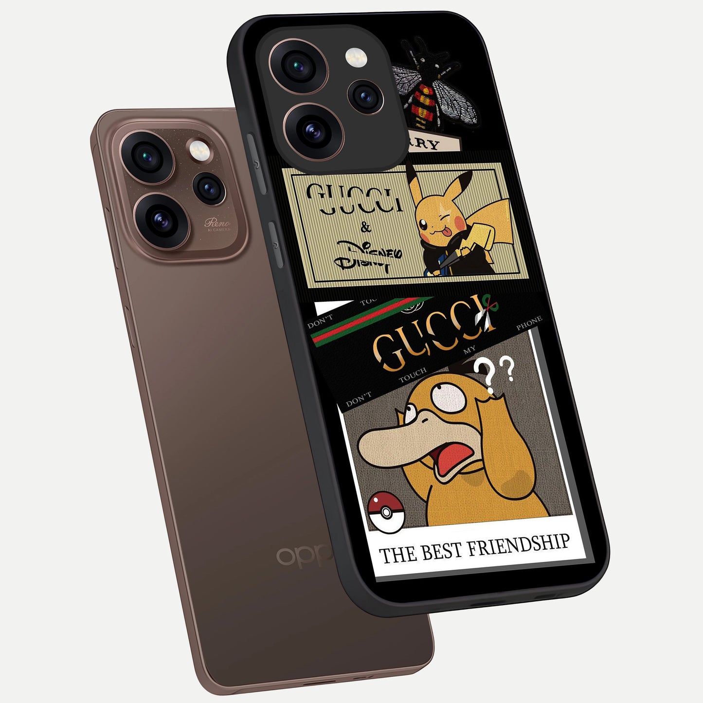  Cartoon Brand Play Mashup phone case For Oppo Reno 15 Pro showing premium glass back cover with detailed artwork