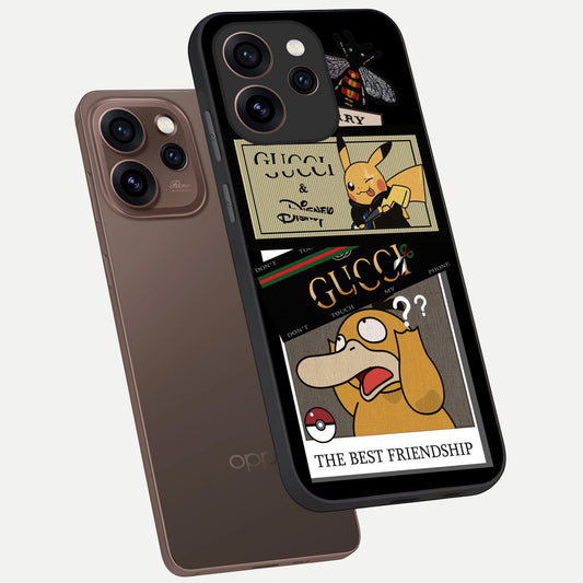  Cartoon Brand Play Mashup phone case For Oppo Reno 15 Pro showing premium glass back cover with detailed artwork