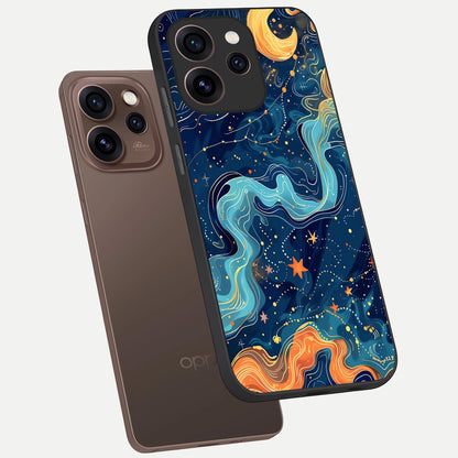  Celestial Dream Flow phone case For Oppo Reno 15 Pro showing premium glass back cover with detailed artwork