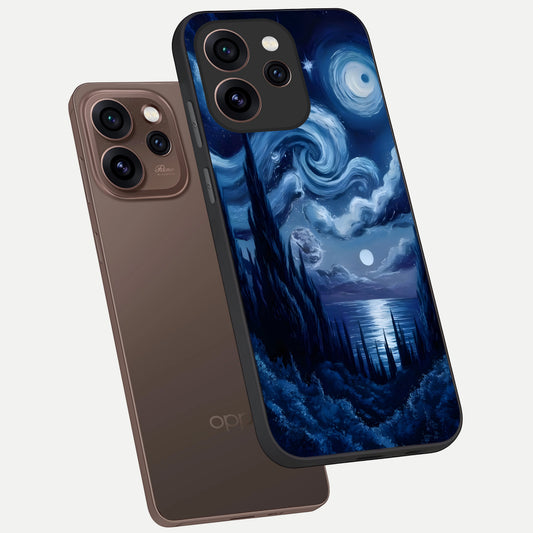  Celestial Dream Van Gogh phone case For Oppo Reno 15 Pro showing premium glass back cover with detailed artwork
