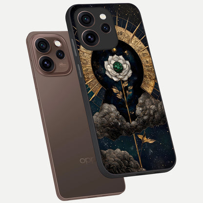  Celestial Lotus Morang phone case For Oppo Reno 15 Pro showing premium glass back cover with detailed artwork