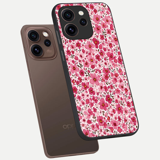  Cherry Blossom Charm phone case For Oppo Reno 15 Pro showing premium glass back cover with detailed artwork