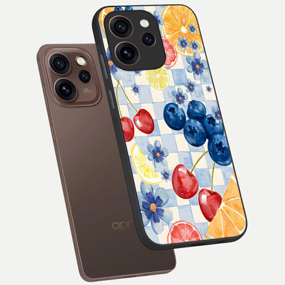  Citrus Bloom Joy phone case For Oppo Reno 15 Pro showing premium glass back cover with detailed artwork