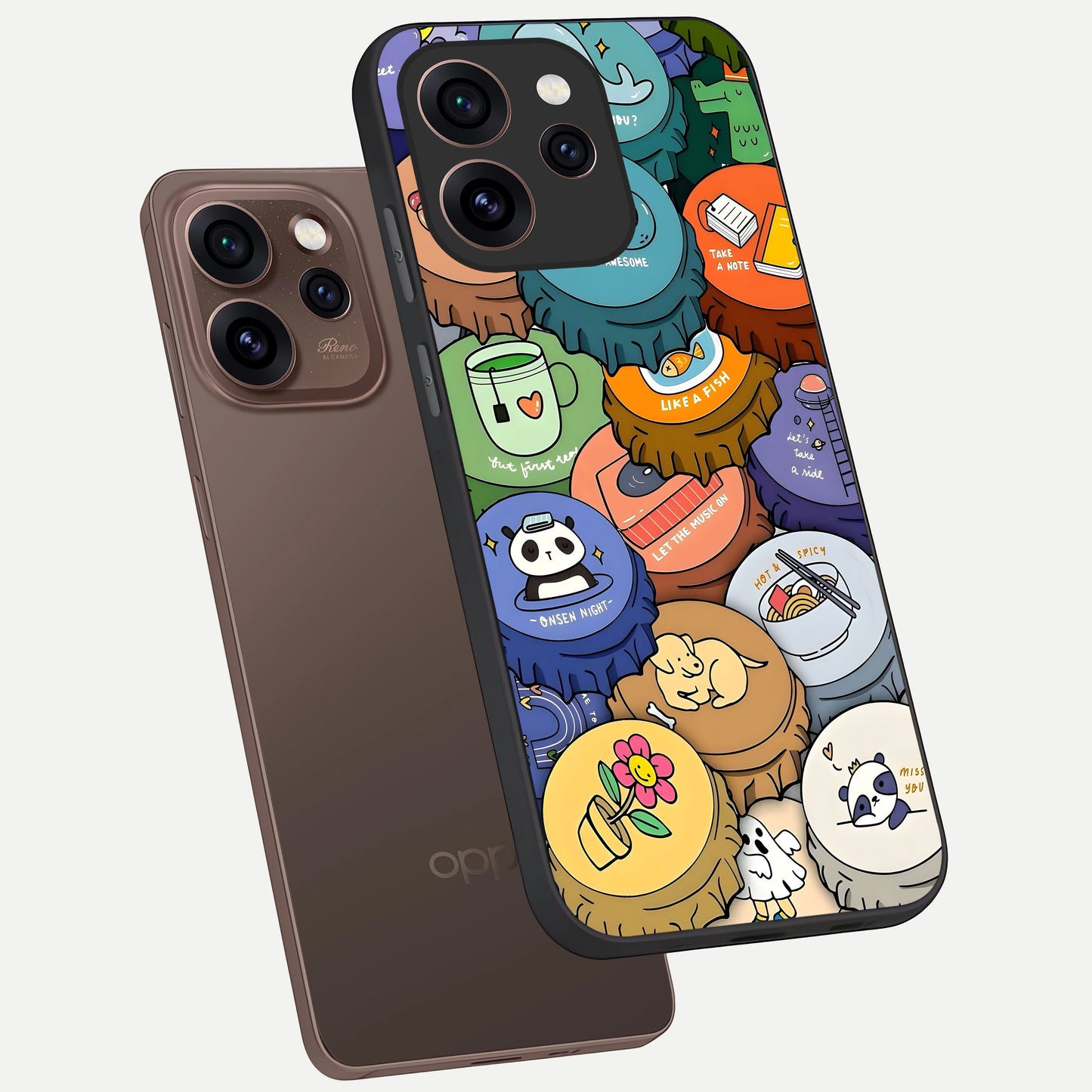  Coins Patterns phone case For Oppo Reno 15 Pro showing premium glass back cover with detailed artwork