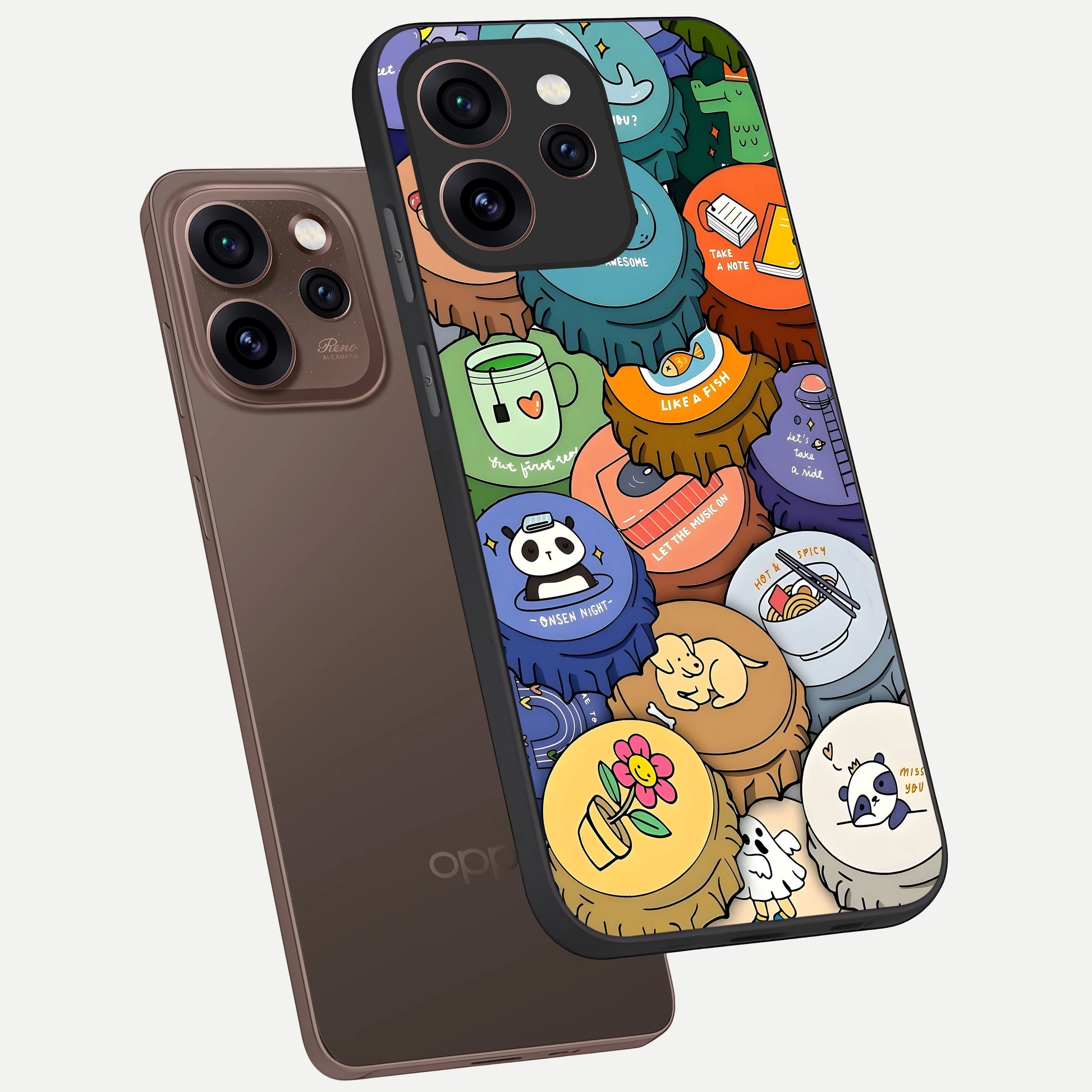  Coins Patterns phone case For Oppo Reno 15 Pro showing premium glass back cover with detailed artwork