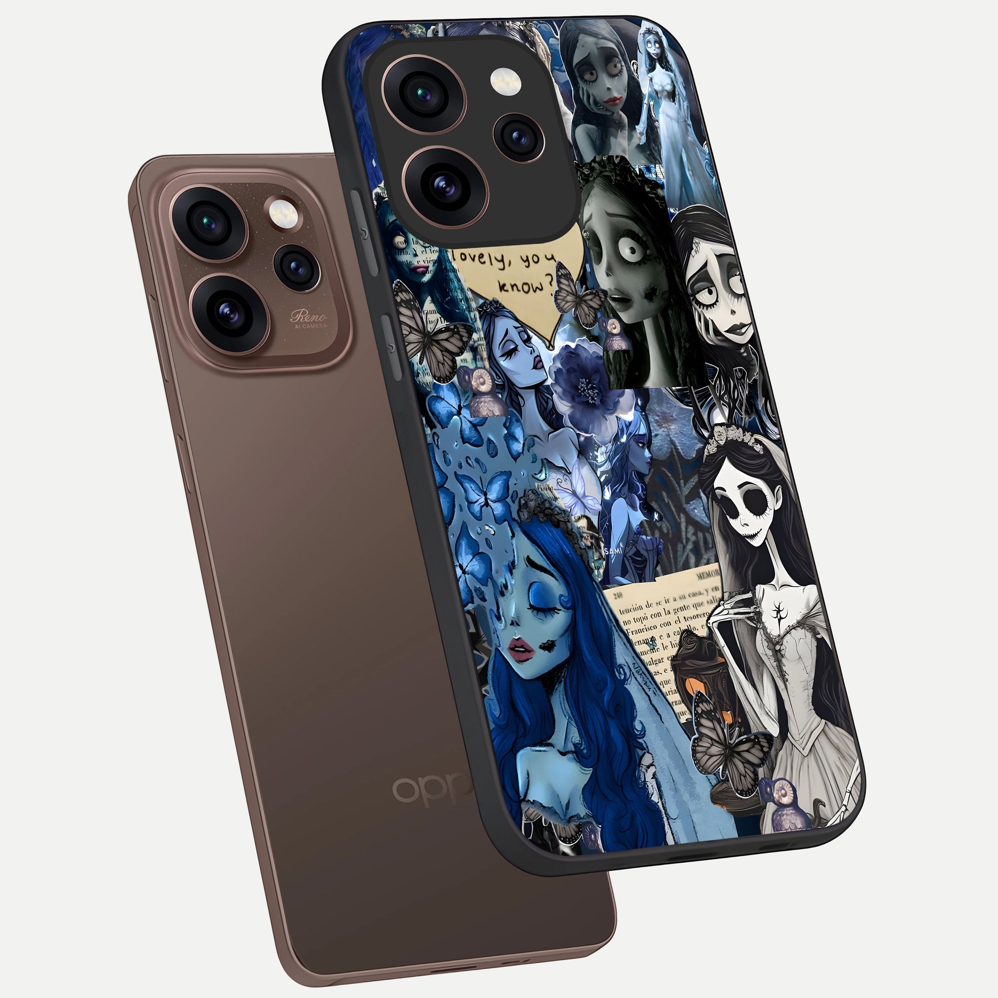  Corpse Bride Posters phone case For Oppo Reno 15 Pro showing premium glass back cover with detailed artwork