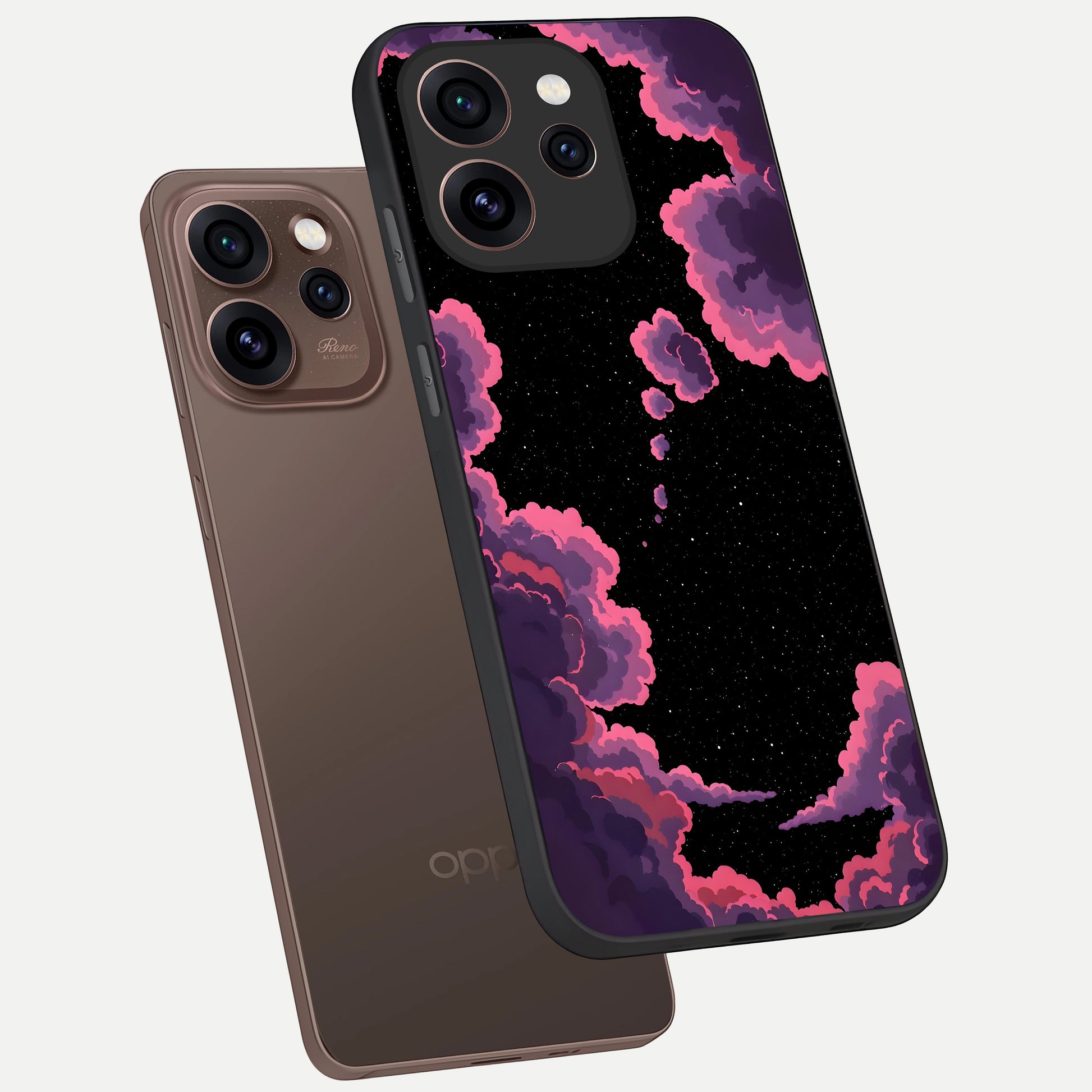  Cosmic Cloud Journey phone case For Oppo Reno 15 Pro showing premium glass back cover with detailed artwork