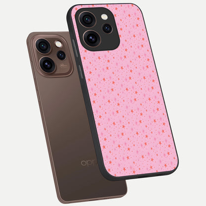  Cosmic Pink Sparkle phone case For Oppo Reno 15 Pro showing premium glass back cover with detailed artwork