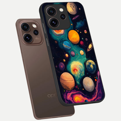  Cosmic Planet Journey phone case For Oppo Reno 15 Pro showing premium glass back cover with detailed artwork