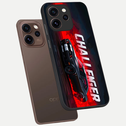  Crimson Challenger Fury phone case For Oppo Reno 15 Pro showing premium glass back cover with detailed artwork
