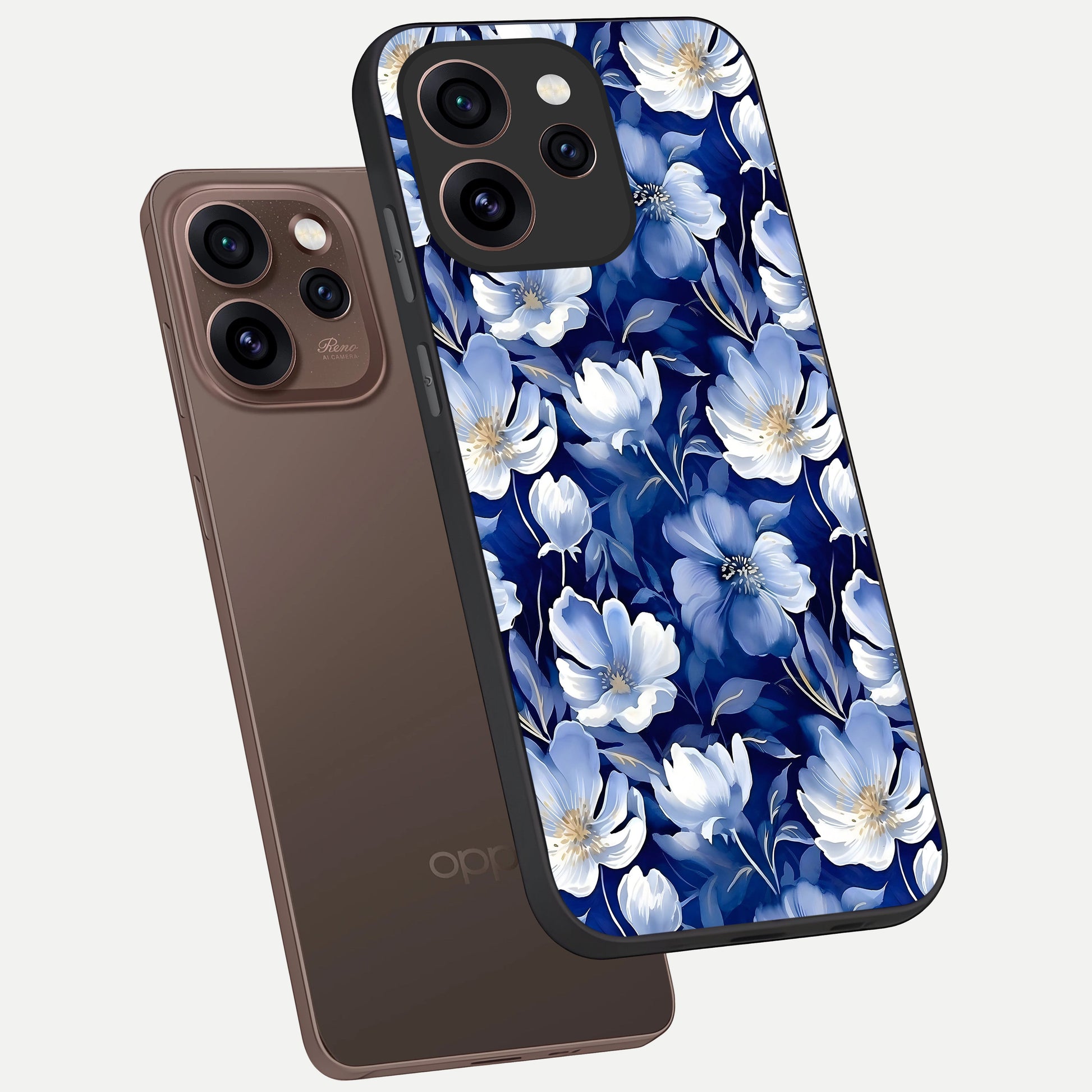  Cute Floral Patterns phone case For Oppo Reno 15 Pro showing premium glass back cover with detailed artwork
