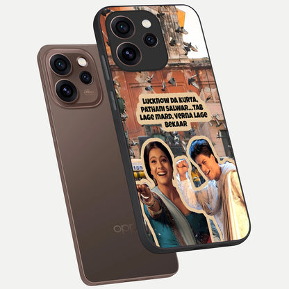  Desi Retro Vibes phone case For Oppo Reno 15 Pro showing premium glass back cover with detailed artwork