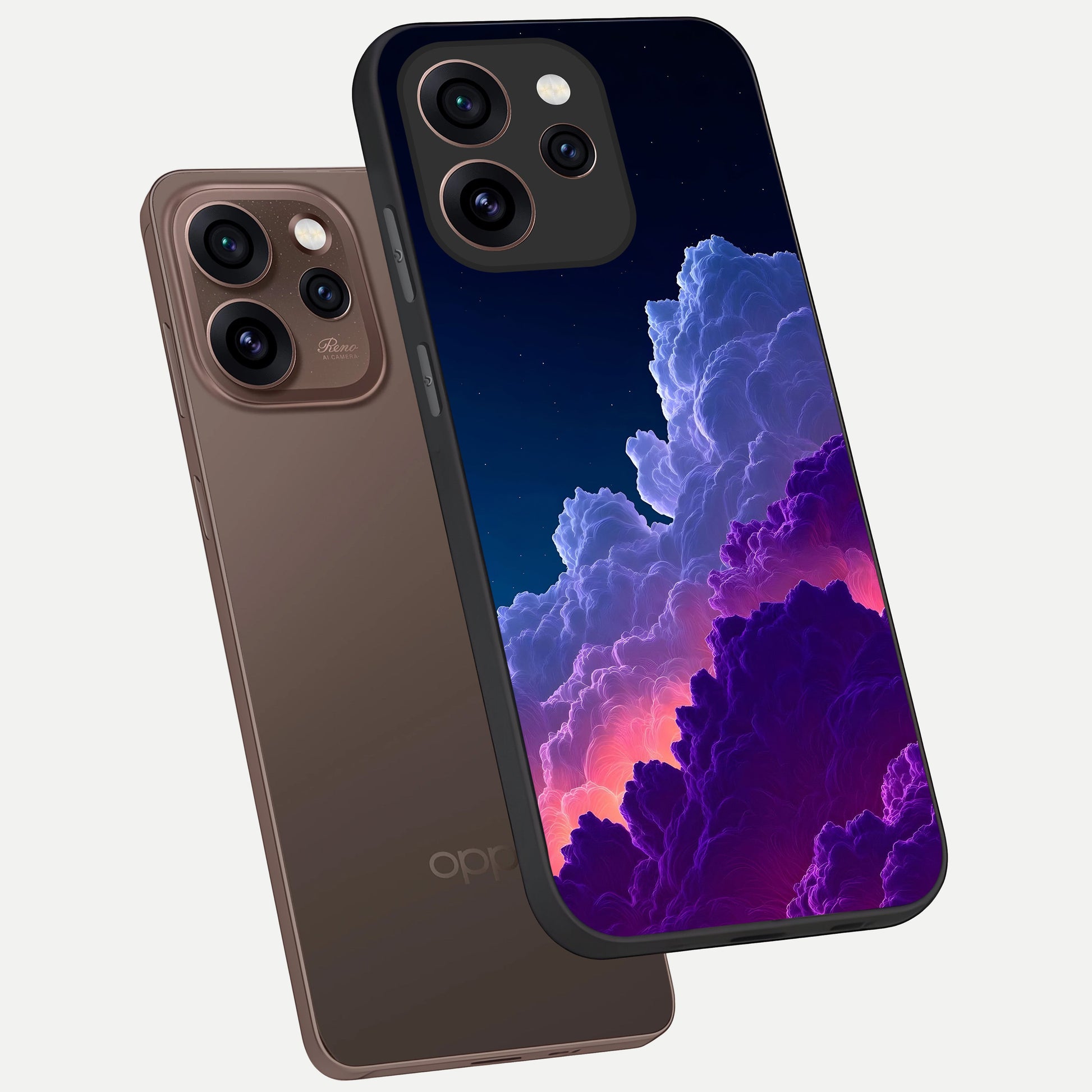  Dreamy Cloud Skies phone case For Oppo Reno 15 Pro showing premium glass back cover with detailed artwork
