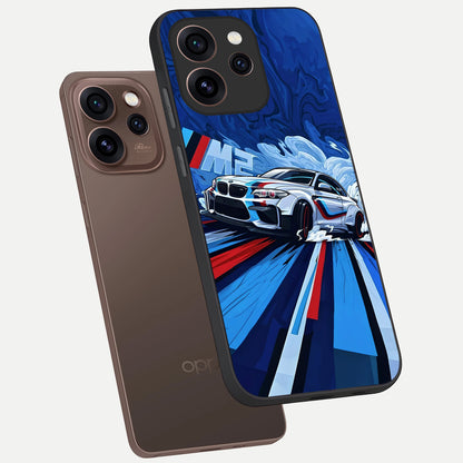  Drift Power Rush phone case For Oppo Reno 15 Pro showing premium glass back cover with detailed artwork