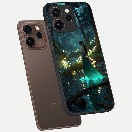  Enchanted Forest Glow phone case For Oppo Reno 15 Pro showing premium glass back cover with detailed artwork
