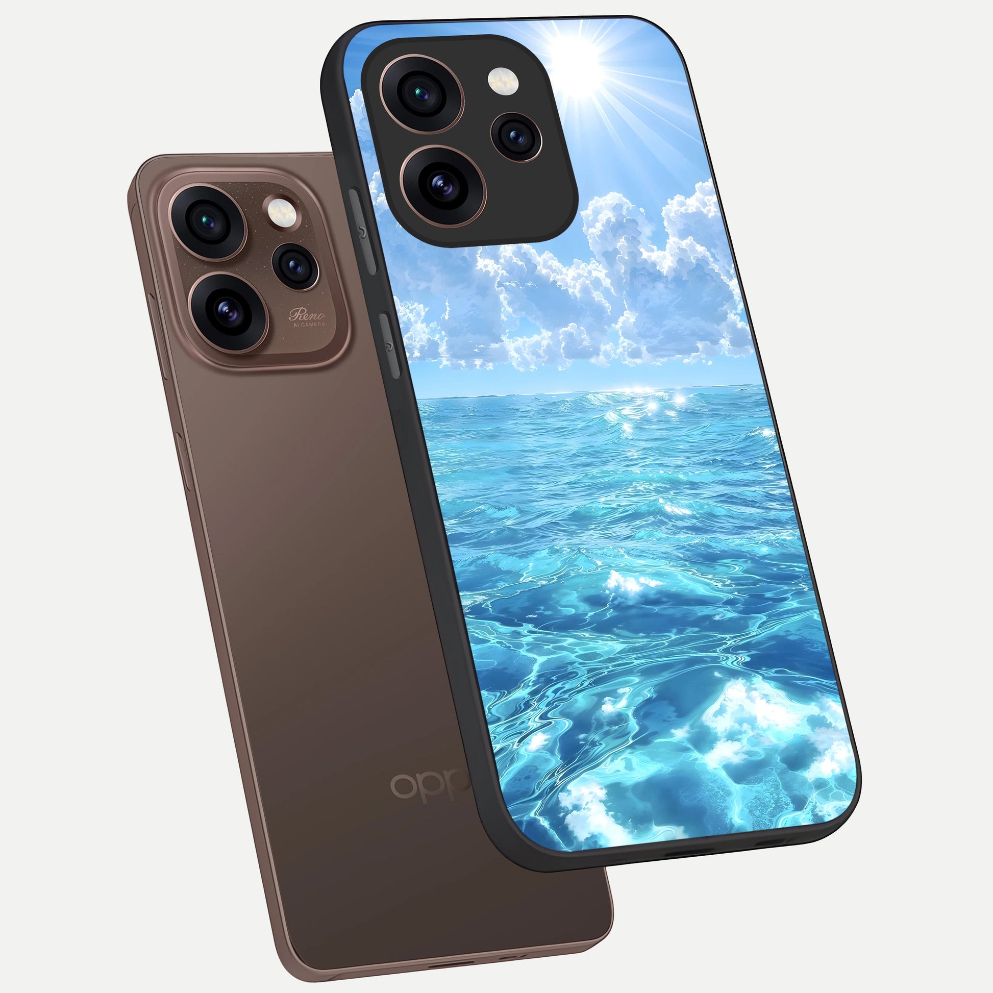  Endless Ocean Horizon phone case For Oppo Reno 15 Pro showing premium glass back cover with detailed artwork